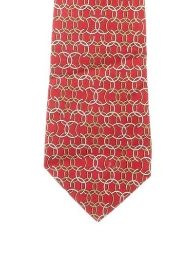 Pre-owned Chanel Silk Pattern Tie In Red