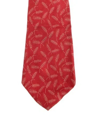 Pre-owned Chanel Silk Patterned Tie In Red