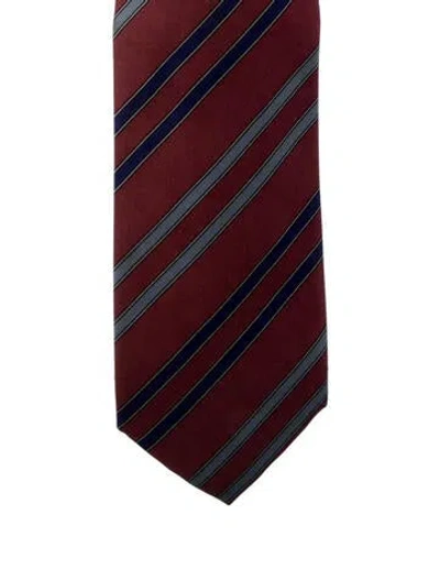Pre-owned Chanel Silk Patterned Tie In Red