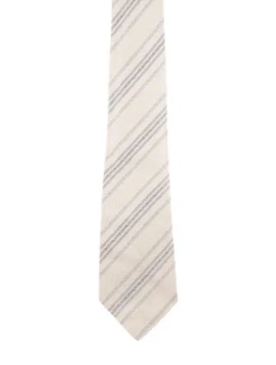 Pre-owned Chanel Silk Printed Tie In Neutral