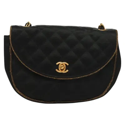 Pre-owned Chanel Silk Shoulder Bag () In Black