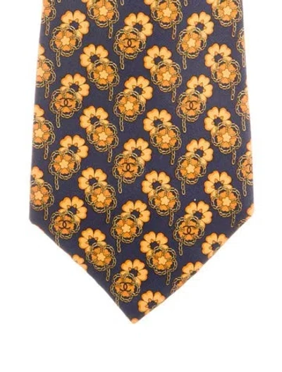 Pre-owned Chanel Silk Tie In Blue