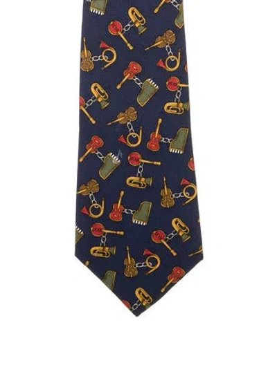 Pre-owned Chanel Silk Tie In Blue