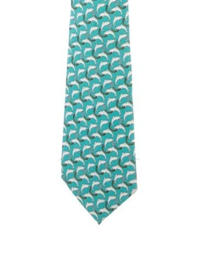 Pre-owned Chanel Silk Tie In Green