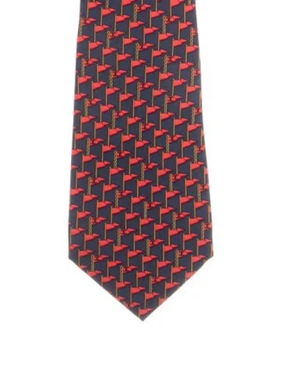 Pre-owned Chanel Silk Tie In Red