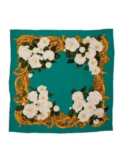 Pre-owned Chanel Silk Vintage Scarf In Blue