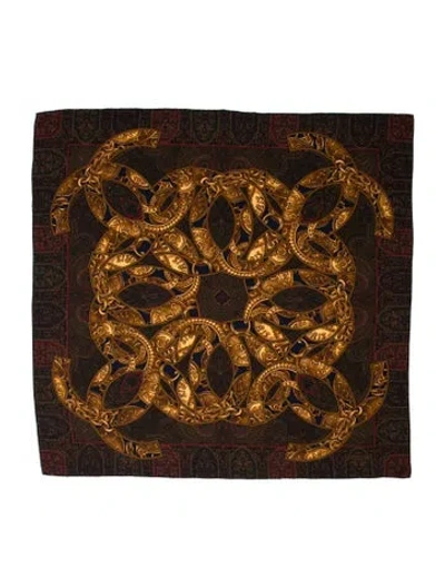 Pre-owned Chanel Silk Vintage Scarf In Brown
