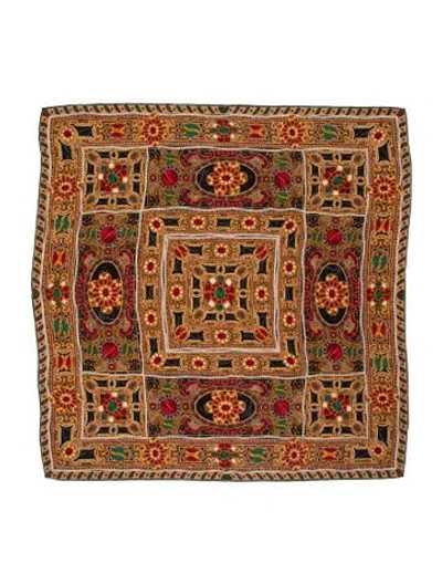 Pre-owned Chanel Silk Vintage Scarf In Gold