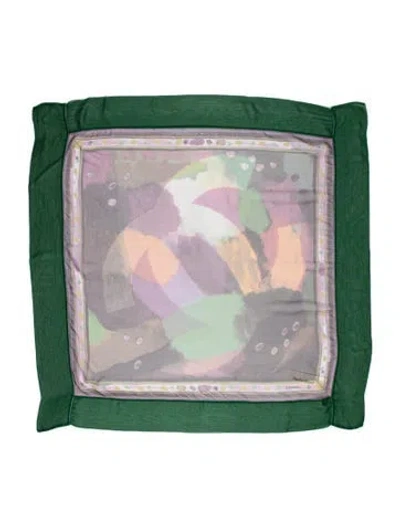 Pre-owned Chanel Silk Vintage Scarf In Green