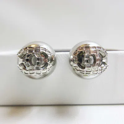 Pre-owned Chanel Silver Earrings Coco Mark