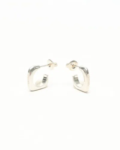 Pre-owned Chanel Silver Logo Earrings