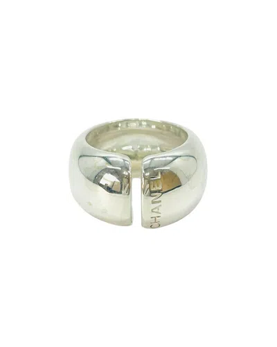 Chanel Silver Logo Ring Jewelry (authentic Pre-loved)