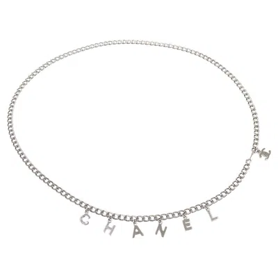 Pre-owned Chanel Silver Metal '' Cc Logo Charm Chain Waist Belt
