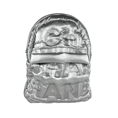 Pre-owned Chanel Silver Nylon Backpack ()