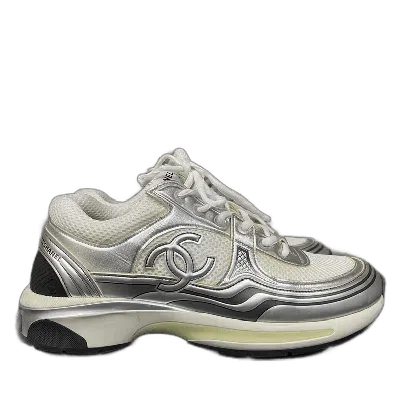 Pre-owned Chanel Silver Running Sneakers