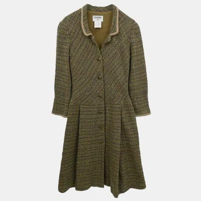 Pre-owned Chanel Single Breasted Coat Green 98a #38