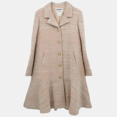 Pre-owned Chanel Single Breasted Coat Pink 01a #38