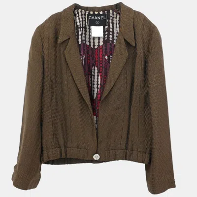 Pre-owned Chanel Single Breasted Jacket Brown 99p #34
