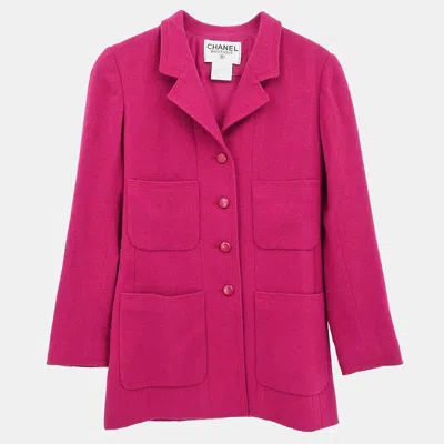 Pre-owned Chanel Single Breasted Jacket Pink 98a #38