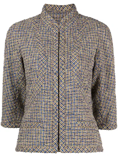 Pre-owned Chanel Single-breasted Tweed Jacket In Multicolour