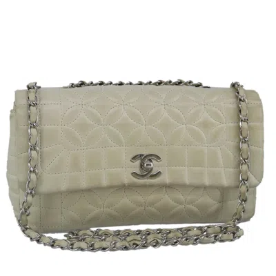 Pre-owned Chanel Single Flap Beige Leather Shoulder Bag ()