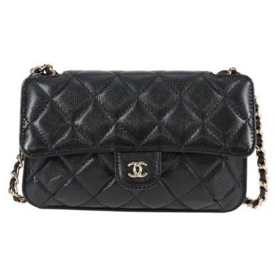 Pre-owned Chanel Single Flap Black Leather Shoulder Bag ()