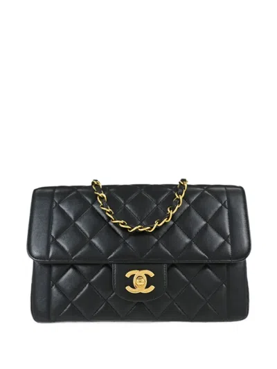 Pre-owned Chanel Single Flap Diamond-quilted Shoulder Bag In Black
