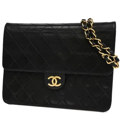 Pre-owned Chanel Single Flap Leather Shoulder Bag () In Black