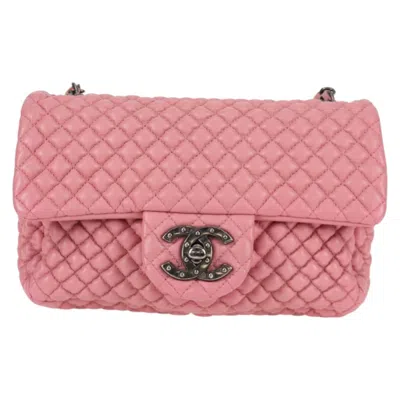 Pre-owned Chanel Single Flap Pink Leather Shoulder Bag ()