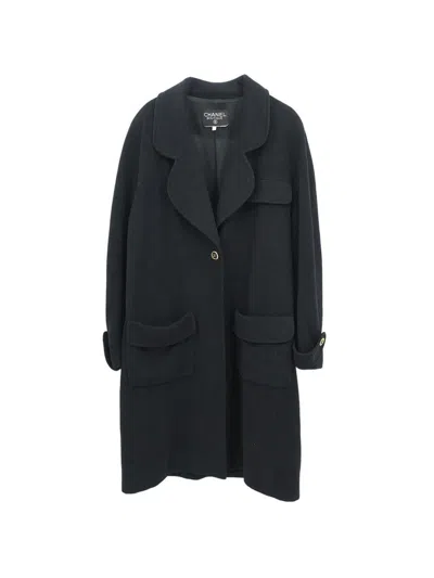 Pre-owned Chanel Single-breasted Coat In Black