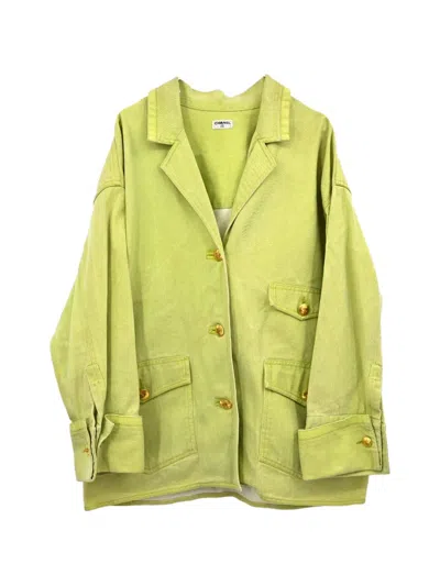 Pre-owned Chanel Single-breasted Denim Jacket In Green