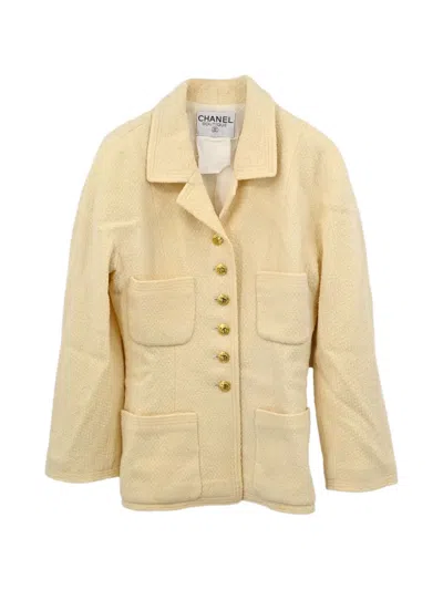 Pre-owned Chanel Single-breasted Tweed Blazer In Neutrals