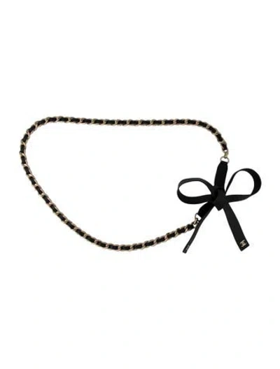 Pre-owned Chanel Skinny Leather Waist Belt In Multi