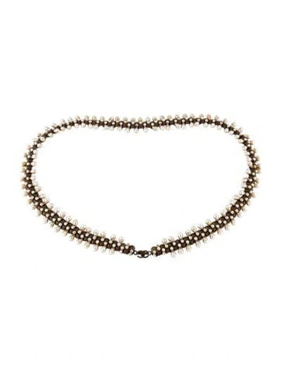 Pre-owned Chanel Skinny Metal Waist Belt In Brown