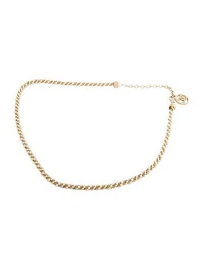 Pre-owned Chanel Skinny Metal Waist Belt In Gold