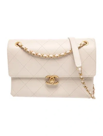 Pre-owned Chanel Sleek & Chic Flap Bag In Neutral