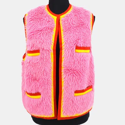 Pre-owned Chanel Sleeveless Fur Vest Pink Fr 38