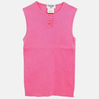 Pre-owned Chanel Sleeveless Tank Top Pink 97p #40