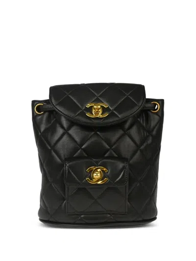 Pre-owned Chanel Small 1992 Duma Backpack In Black