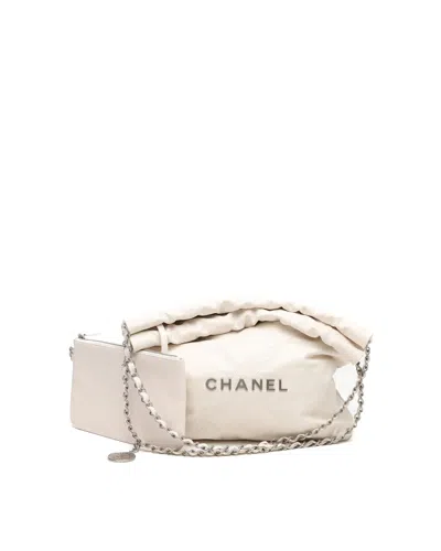 Pre-owned Chanel Small 22 Bag In White