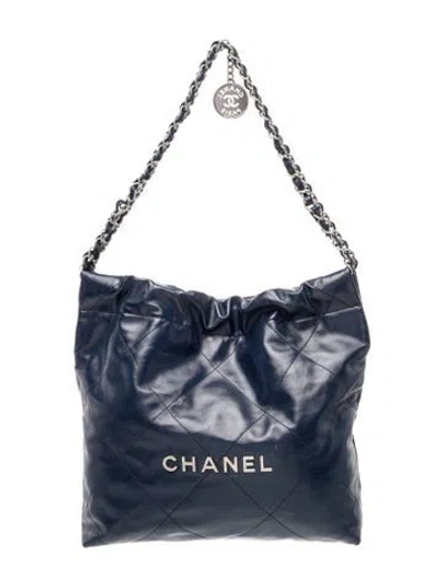 Pre-owned Chanel Small 22 Hobo In Blue