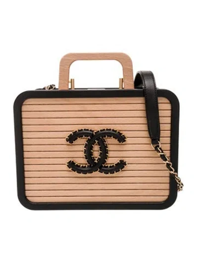 Pre-owned Chanel Small Beech Wood Vanity Case In Neutral