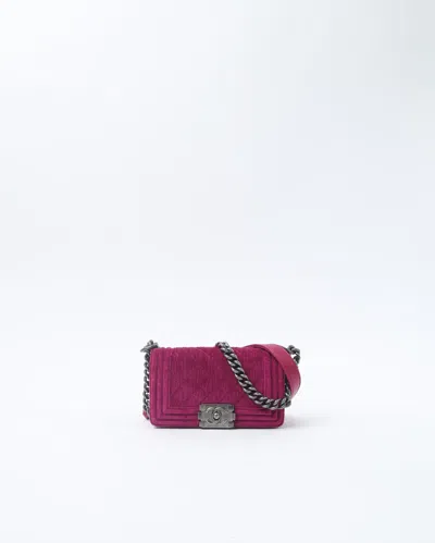 Pre-owned Chanel Small Boy Bag In Purple