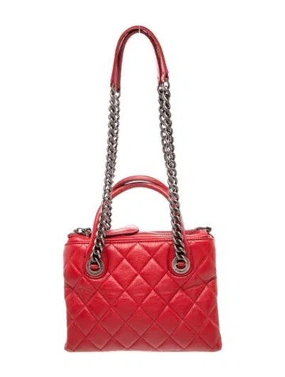 Pre-owned Chanel Small Boy Tote In Red