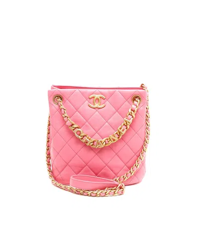 Pre-owned Chanel Small Bucket Bag In Pink