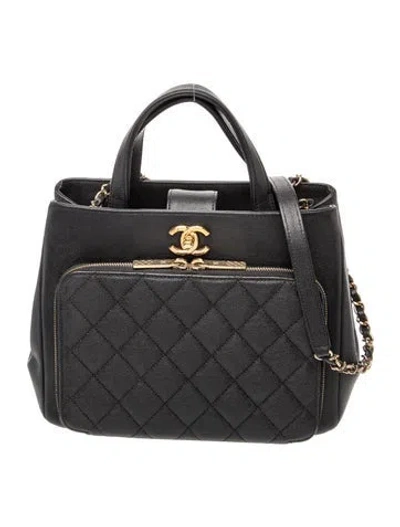 Pre-owned Chanel Small Business Affinity Shopping Tote In Black