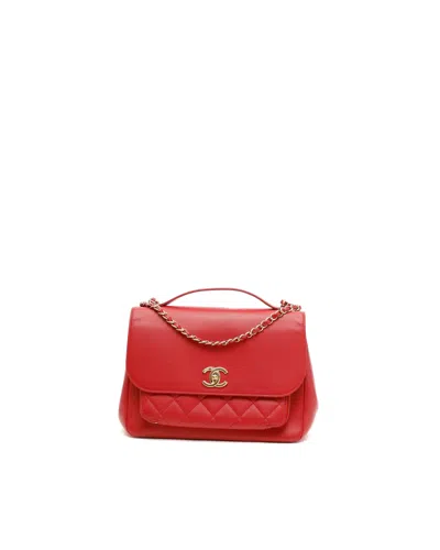 Chanel Small Business Affinity Top Handle Bag In Red
