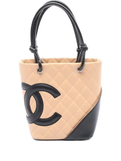 Pre-owned Chanel Small Cambon Line Tote Bag In Pink
