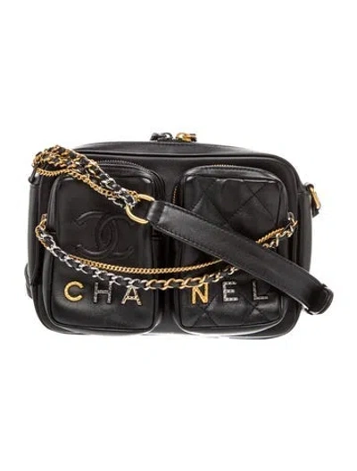 Pre-owned Chanel Small Camera Case In Black