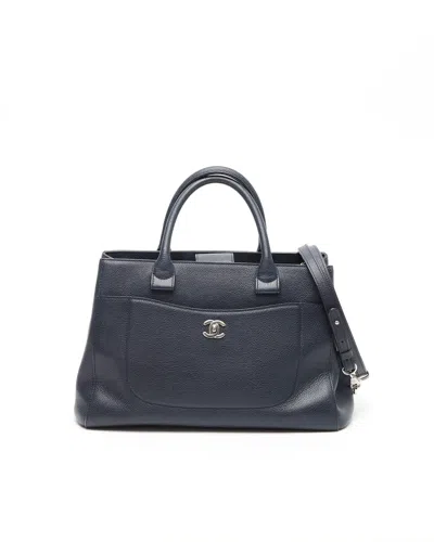 Pre-owned Chanel Small Caviar Neo Executive Bag In Blue